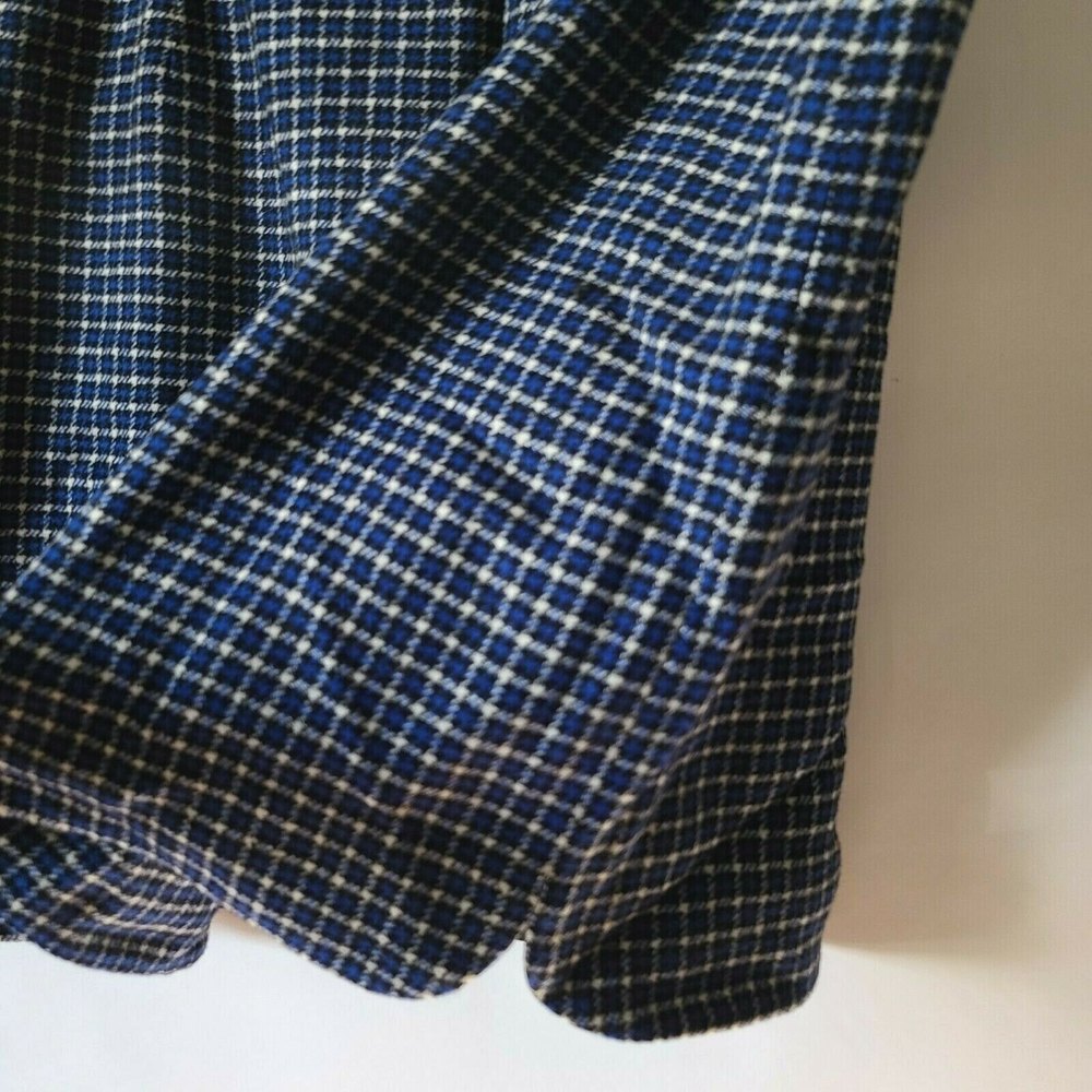 Talbots Petites Plaid Pencil Skirt Curved Side Slits Blue Black White Sz 16P NWT - Picture 4 of 8